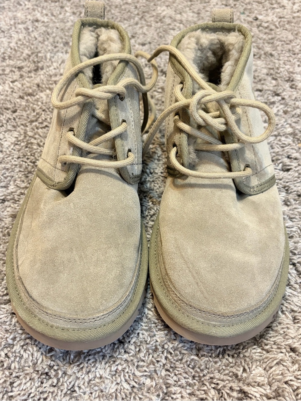 UGG Neumel Chukka Boots Women’s 7 Green Suede Shearling Lace Up NWOT - Picture 6 of 12